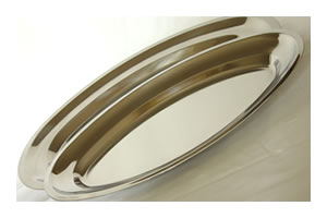 18/10 Stainless Steel Turkey Platter, Oversized Oval Serving Tray